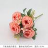 Flor falsa, flor de seda, decoración para sala de estar, diseño de flores, escritorio, flor de seda, rosa individual, mesa, adornos de flores secas, flor de tela