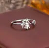 Anillo de Plata de Ley 925 100 Apellidos Familiares Apellido Familiar Anillo para Mujer Nuevo Amor Diseño de Nicho Sentido Anillo de Dedo Abierto Todo-partido Regalo