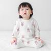 Conjunto de Verão para Bebê Conjunto de Duas Peças de Algodão com Manga Média para Ar Condicionado Infantil Roupa de Bebê Dividida Fina de Verão para Meninos