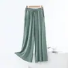 Pantalonas Largas com Bolsos de Modal Novas da Primavera 2025 Casuais de Cintura Alta Tamanho Plus Size para Gordinhas Verão Cor Sólida