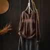 Suéter de Punto Jacquard Redondo Estilo Étnico Retro Otoño 2026 para Mujer, Corte Holgado, Suéter Pulóver Versátil de Mezcla de Algodón MHT