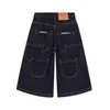 Shorts de mezclilla cropped de trabajo multi-bolsillos retro americano para hombres y mujeres, jeans nuevos de moda holgados de corte slim