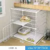 Jaula para Gatos con WC, Espacio Libre Estilo Villa Jaula Vacía para Interiores, Casa para Gatos para Uso Doméstico, Nido Pequeño para Gatos de Tres Niveles