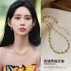 Colar de Miçangas Coloridas Dopamina de Verão Estilo Meng Ziyi para Mulheres, Acessório de Corrente de Clavícula de Luxo Leve de Nicho