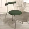 Silla de cuerno de arte de hierro nórdico, silla de comedor para el hogar, silla de maquillaje simple con respaldo, silla de escritorio, silla redonda pequeña informal de moda con cojín suave