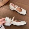 Zapatos de cuero grueso estilo Chanel estilo francés populares en Internet para mujer, nuevos vestidos de primavera y otoño de 2025, zapatos Mary Jane estilo británico.