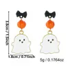 Brincos de fantasma peculiares mais vendidos do Halloween transfronteiriços, novo estilo da moda, perfeitos para fotos, criando uma atmosfera festiva, ganchos de orelha assimétricos