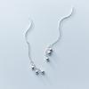 Pendientes largos de cuentas ligeras y frescas de estilo coreano para mujer, línea Tremella S925 de Nalan, pendientes de plata pequeños personalizados E6892