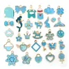 Conjunto misto de pequenos acessórios, pulseira DIY de liga com gotas de óleo, colar, brinco, pingente, chaveiro, acessório e pacote de material de decoração