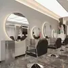 Nuevo espejo redondo de un solo lado de moda para salones de peluquería y tiendas de belleza, espejo de corte de pelo para montar en la pared