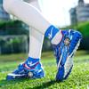 Zapatos de Fútbol para Niños y Adolescentes Velcro Niños y Niñas Tacos Largos Suela Plana Estudiantes de Primaria y Secundaria Zapatos Deportivos de Competición