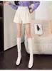 Pantalones Cortos de Pana de Cintura Alta Holgados de Lana Línea A Pierna Ancha Bootcut para Mujer, Pantalones Casuales de Otoño e Invierno 2026