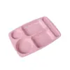 Plato de cena creativo de paja de trigo plato de plástico con compartimentos para uso doméstico infantil vajilla de jardín de infantes plato de desayuno plato de arroz para bebé