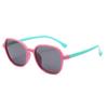 Gafas de sol para niños (2024), de silicona suave, polarizadas, con protección UV, para viajes, con elegante montura poligonal generosa.