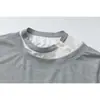 Camiseta de Manga Corta T83 para Mujer, Estilo Retro Japonés de Moda, Falso Dos Piezas, Capas, Adelgazante, Estilo Simple Americano, Verano
