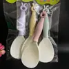 C399 Cocina Colorido Lindo Mango Cuchara para Arroz Olla Arrocera Espátula Pala para Arroz Moda Tenedor para Arroz Blanco