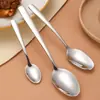 Elegante Juego de Cubiertos de Acero Inoxidable Serie 304 Cuchillo para Bistec Tenedor Cuchara Hotel Hogar Cuchara de Postre Tenedor de Fruta