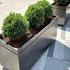 Juego de jardinera de acero inoxidable 1: Valla de parterre de alta gama, macetero rectangular engrosado para uso en exteriores, jardinera divisoria para hotel