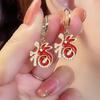 Aretes de conejo de diseño nicho Aretes festivos de Año Nuevo año del conejo año de nacimiento rojo carácter FU aretes de Año Nuevo aretes aretes