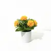 Venta Directa de Fábrica de 5 Arreglos Florales Artificiales de Claveles, Regalo para el Día de la Madre, Maceta Artificial Creativa para Sala de Estar y Mesa de Comedor