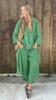 Primavera/Verano 2026 Ropa de Mujer Transfronteriza Amazon Talla Grande Camisa Holgada Pantalones Largos de Cintura Alta Conjunto de Dos Piezas para el Trabajo