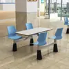 Mesa y Sillas de Comedor de Cantina, Mesa y Sillas de Comedor para Personal Escolar, Mesa y Sillas de Pizarra para Empresa, Mesa y Sillas de Comedor de una Pieza, Combinación Personalizada para 4 Personas