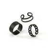 Conjunto de Tres Piezas de Anillos para Falange del Dedo Índice Estilo Retro Oscuro de Hong Kong para Mujer, Accesorios de Moda Únicos de Estilo Minimalista de Nicho
