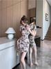 2025 Novo Estilo de Verão República da China Cheongsam Melhorado Cintura Curta Emagrecimento Elegante Ladylike Feminino Vestido Chinês