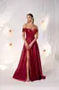 Amazon Novo Estilo Cetim Vinho Tinto Sem Alças Um Ombro Vestido de Noite Alta Qualidade Elegante Temperamento Vestido de Banquete