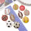 Colgante Deportivo de Bola de Aleación con Goteo de Aceite Incrustado de Diamantes Transfronterizo Accesorio de Joyería para Bricolaje Colgante Individual Collar de Baloncesto Llavero
