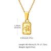 Moda Geométrica Aço Inoxidável Borboleta Embossada Quadrado Marca Pingente Colar Dourado Spring Creek Water Jewelry PN-2095