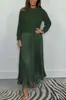 Outono/Inverno 2024 Europa e Estados Unidos estação independente transfronteiriça AliExpress cor sólida malha manga longa pulôver costura vestido plissado feminino