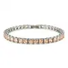 Pulsera de circonita de lujo ligero transfronteriza europea y americana para mujer, popular, versátil y única, pulsera de tenis de fila única colorida de alta gama