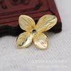 Yiwu Cobre Banhado a Ouro Preservador de Cor DIY Tridimensional Base de Flor Folha de Flor Furo Único Acessórios Cristal Pérola B1912