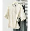 Camisa de Verano para Mujer Talla Grande Estilo Nuevo Bordada Artísticamente Floral Tridimensional Manga Corta 100kg Talla Grande Camisa Casual 0535