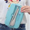 Fábrica al por mayor, lonchera de paja de trigo, lonchera con compartimentos, horno microondas para trabajar con arroz, caja de picnic para estudiantes, logotipo