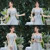 (Autorización) Vestido Gris de Dama de Honor Estilo Nuevo 2026 Grupo de Hermanas de Boda Vestido de Rendimiento Adelgazante Que las Mujeres Pueden Usar Casual