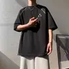 Camiseta de Manga Corta con Empalme de Línea Hasselblad para Hombre, Tops de Pareja Deportivos de Calle Americanos de Verano, Camiseta Holgada Transpirable con Cuello Redondo