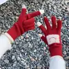 Guantes de Lana Tejidos Estilo Coreano para Otoño e Invierno, Cara Sonriente Linda para Mujer, Engrosados, de Dedos Completos, Color Sólido, Compatibles con Pantalla Táctil, Guantes Cálidos y a Prueba de Frío