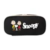 Estojo de Lápis Snoopy Preto e Branco Impressão de Nova Animação Envolvendo Homens e Mulheres Estudantes Lona Grande Capacidade Bolsa para Material Escolar