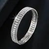 1 Pulsera Venta Caliente Transfronteriza Europea y Americana Microincrustada Circonita Pulsera Abierta para Mujer Decoraciones Lujo Ligero Retro Sensación de Alta Gama