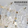 Candelabro de cristal de lujo ligero estilo francés para sala de estar, romántico estilo corte, color crema, estilo INS para dormitorio acogedor, comedor, candelabro con protección para los ojos