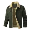 Chaqueta de algodón casual de talla grande con múltiples bolsillos para hombre de otoño e invierno Amazon, forrada de polar, chaqueta de algodón cálida transfronteriza