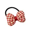 Elástico de cabelo xadrez estilo Mickey, elástico de cabelo fofo, corda de cabelo, acessório de cabelo, enfeite de cabelo