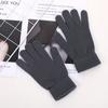 Guantes de Ciclismo Retro Estilo Coreano para Mujer Color Sólido Cálidos a Prueba de Frío Gruesos Forrados de Polar Moda Estudiantil Monocromáticos Guantes de Cinco Dedos para Hombre