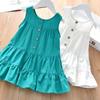 Vestido de Moda para Niñas Vestido de Verano sin Mangas para Niña Pequeña 2025 Nuevo Vestido de Princesa Venta Directa de Fábrica Una Pieza Dropshipping