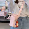 Bolsa para Garrafa de Água Colorida Doce Fresca de Alto Valor Estilo Japonês Nova para Mulheres, Bolsa Transversal Leve para Compras e Viagem