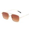 2062 Gafas de Sol Metálicas Cuadradas con Gradiente Atardecer Doble Puente para Hombres y Mujeres Venta al por Mayor de Gafas Amazon Protección UV