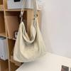 2024 nova moda retrô bolsa de ombro mulher de grande capacidade corduroy crossbody bag feminino nicho moda textura bolsa bolinho