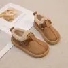 Zapatos Birkenstock de suela blanda para niñas, nueva colección otoño/invierno 2026, zapatos peludos infantiles de moda y versátiles, zapatos de algodón estilo retro para niños mayores